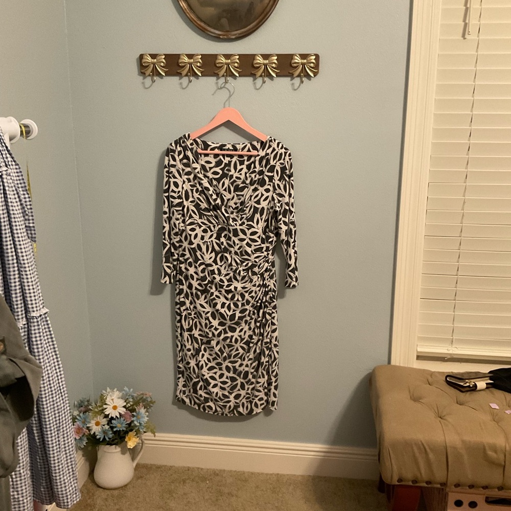 Ralph Lauren Black and White Floral Dress